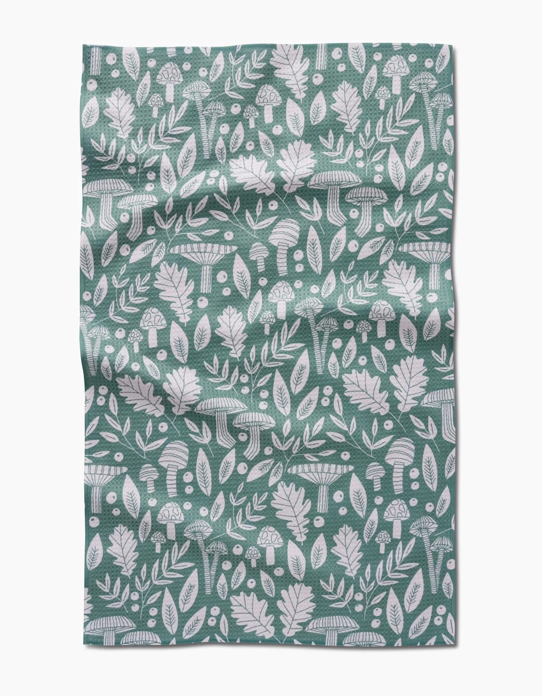 GEOMETRY Fall Mushrooms And Leaves Tea Towel