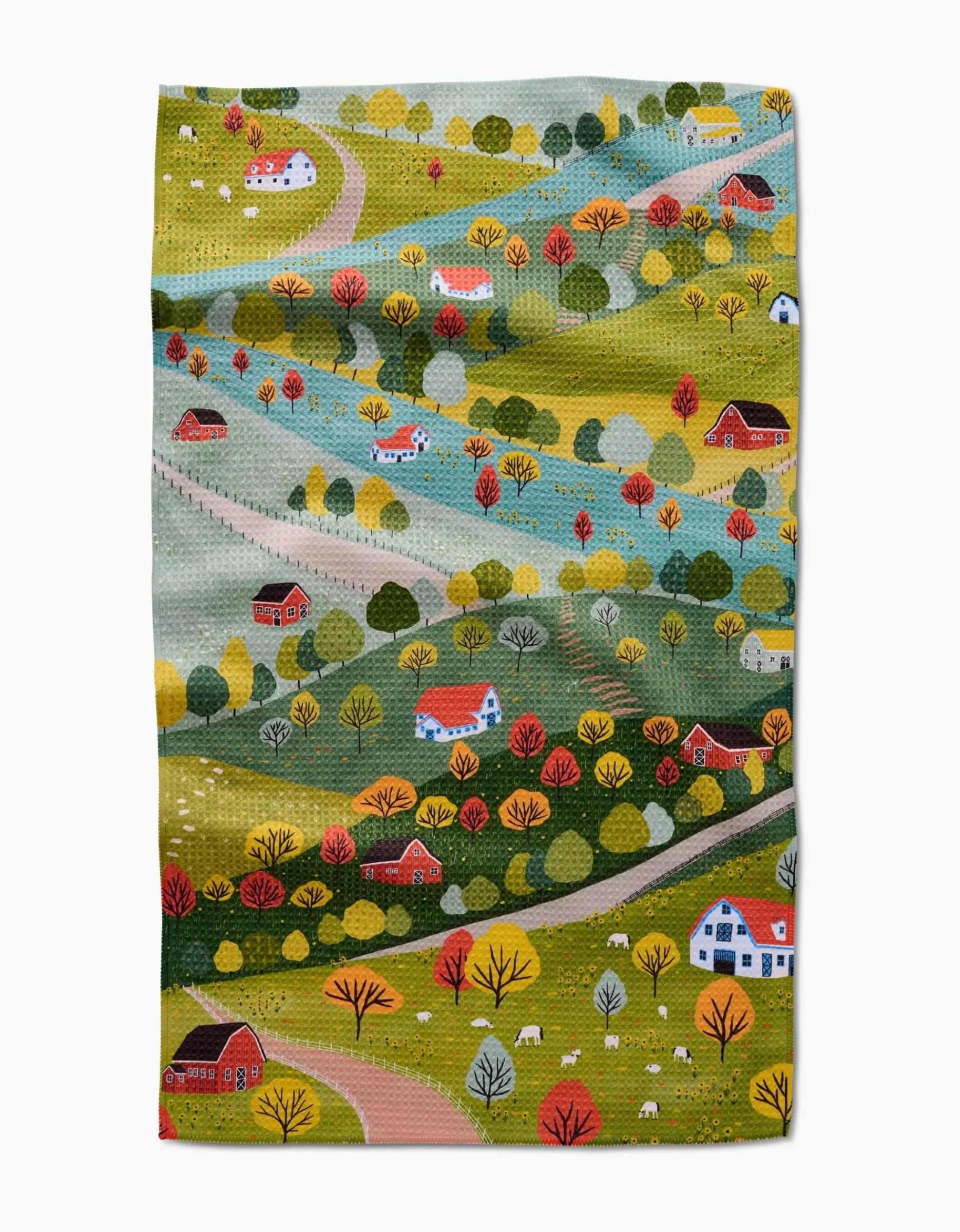 GEOMETRY Fall Sunflower Cottage Tea Towel