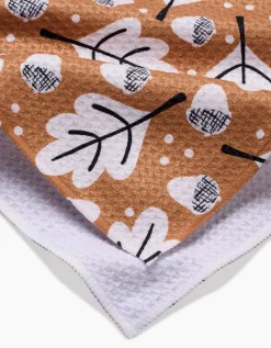 GEOMETRY Falling Acorns Tea Towel