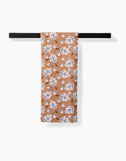 GEOMETRY Falling Acorns Tea Towel