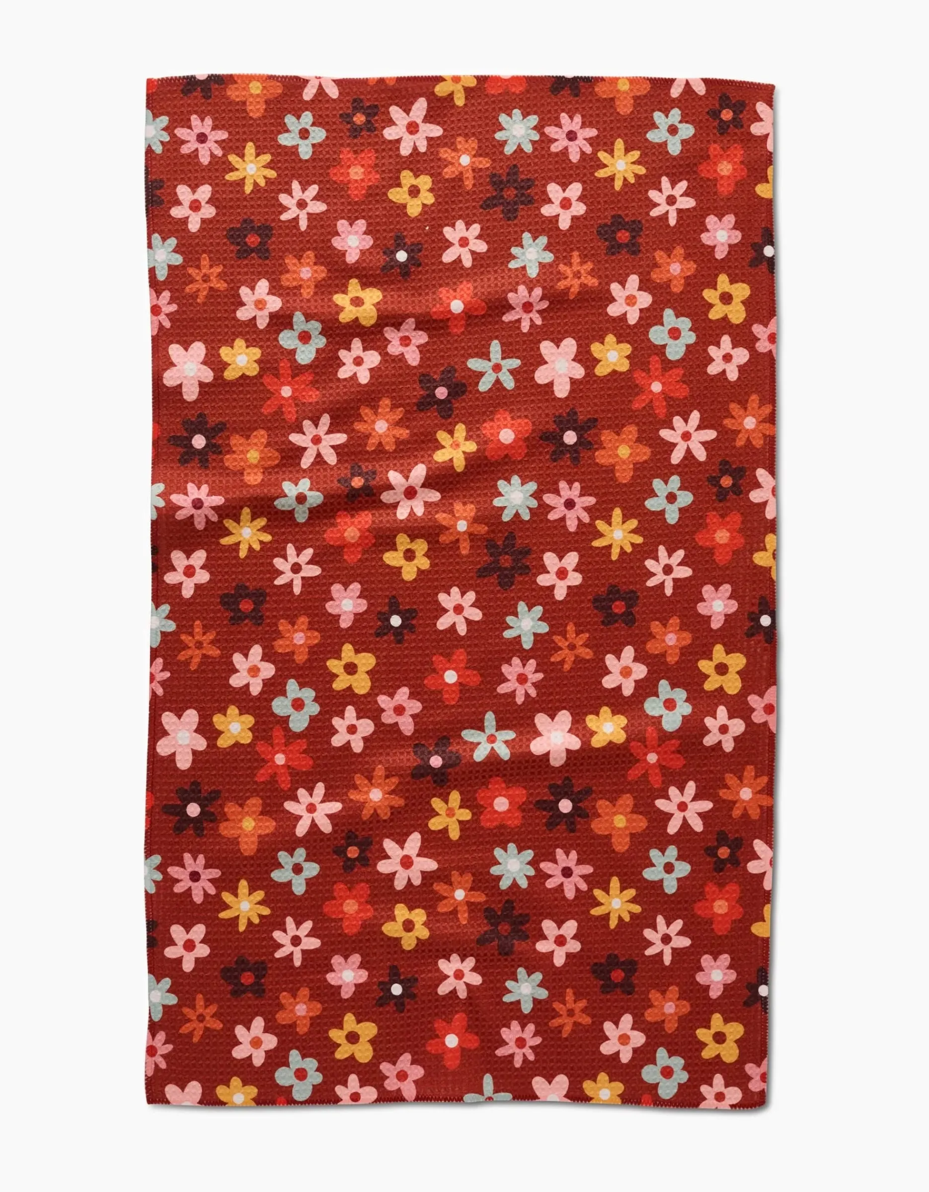 GEOMETRY Field Of Fall Daisies Tea Towel