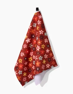 GEOMETRY Field Of Fall Daisies Tea Towel