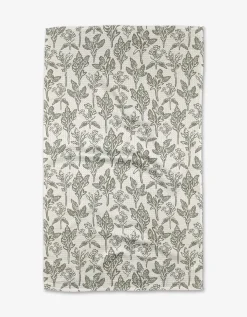 GEOMETRY Floral Stamp Tea Towel