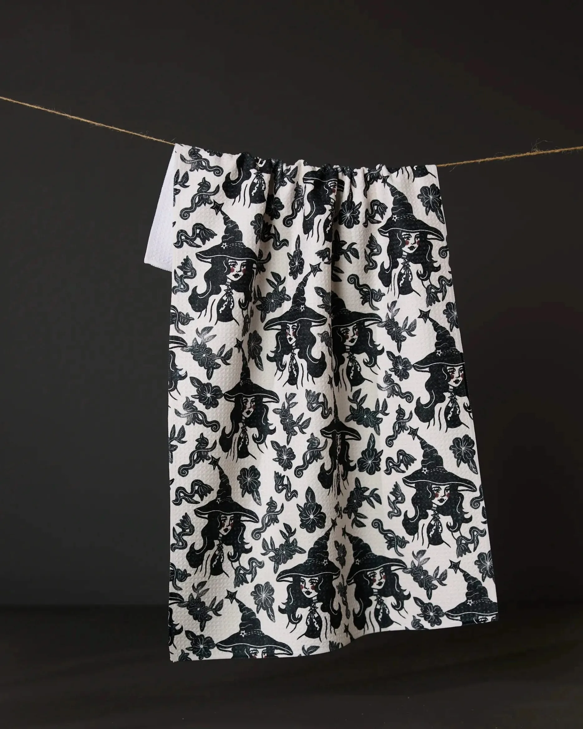 GEOMETRY Floral Witches Tea Towel