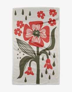 GEOMETRY Flower Stamp Tea Towel