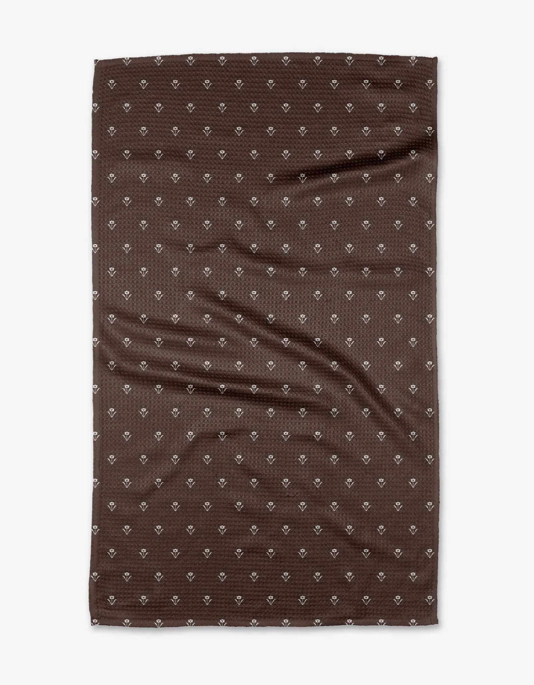 GEOMETRY Flowerfield Chocolate Tea Towel