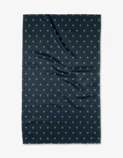 GEOMETRY Flowerfield Navy Tea Towel