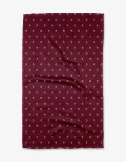 GEOMETRY Flowerfield Wine Tea Towel