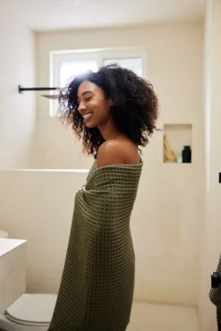 GEOMETRY Forest Waffle Bath Towel