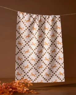 GEOMETRY Foxes and Twinkles Tea Towel