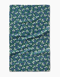 GEOMETRY Friendly Floral Blue Tea Towel
