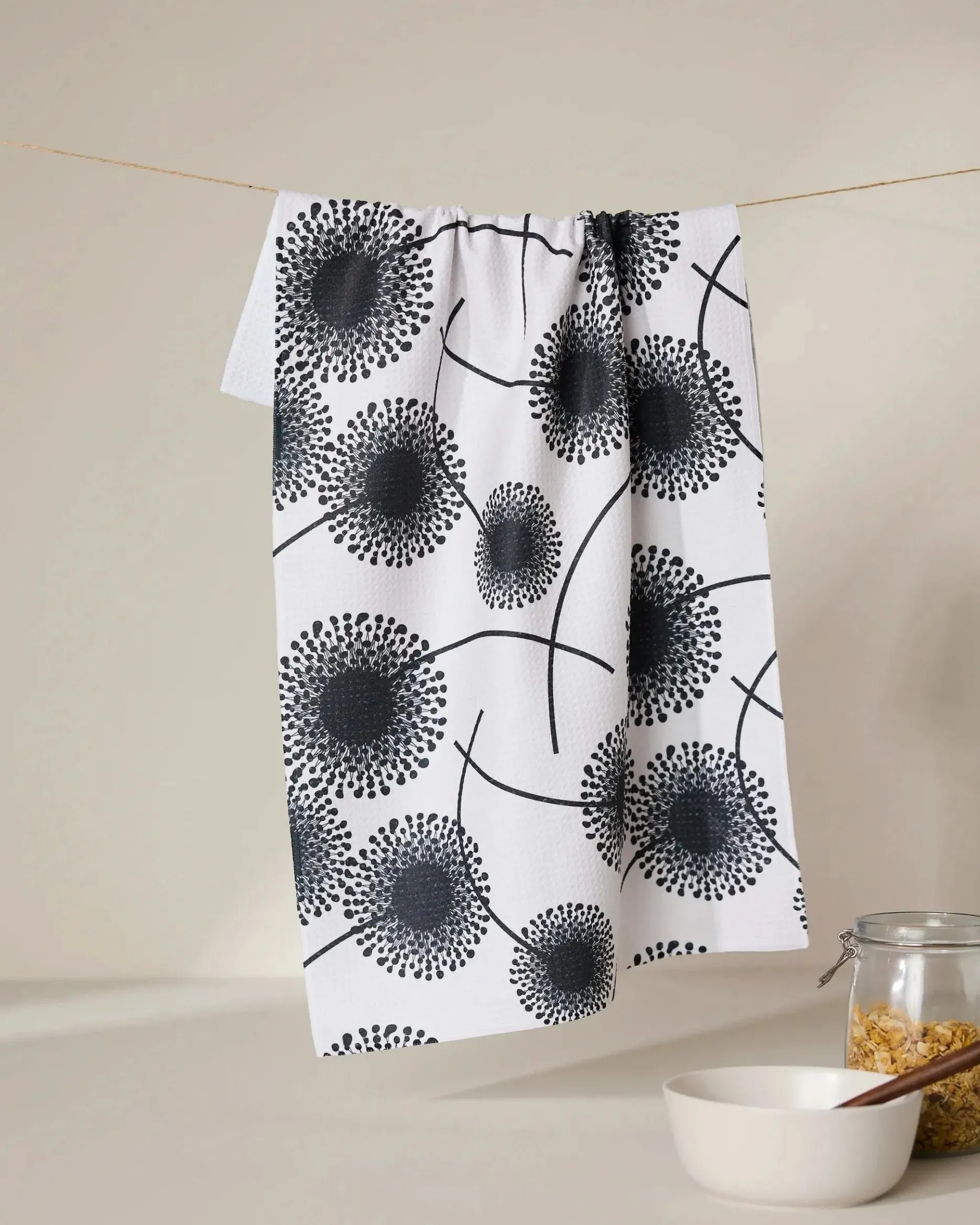GEOMETRY Fully Bloomed Tea Towel