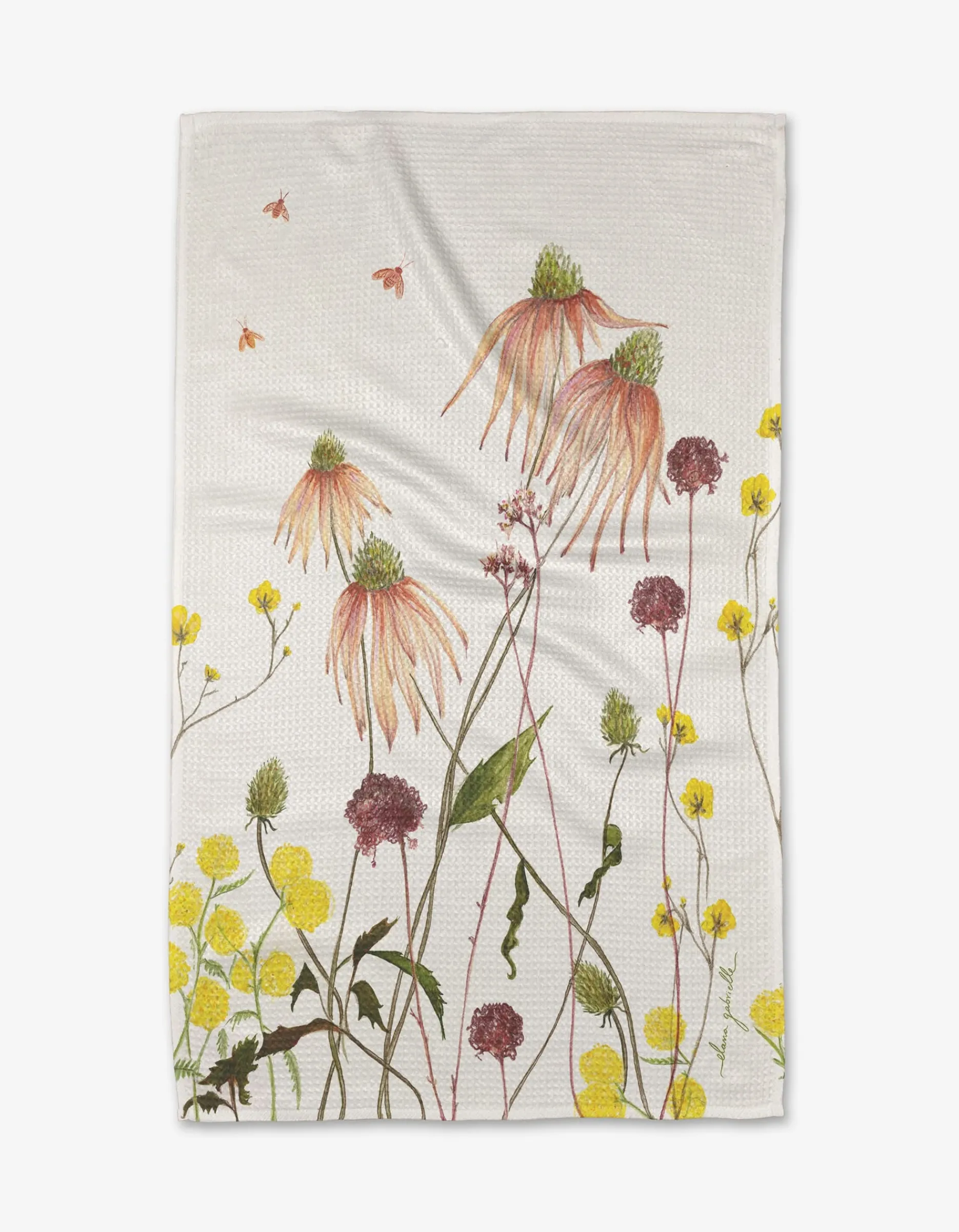 GEOMETRY Garden Flowers Tea Towel