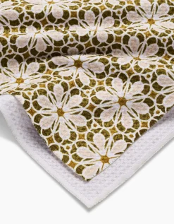 GEOMETRY Geometric Flower Tea Towel
