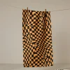 GEOMETRY Glitchy Check Orange Bar Towel