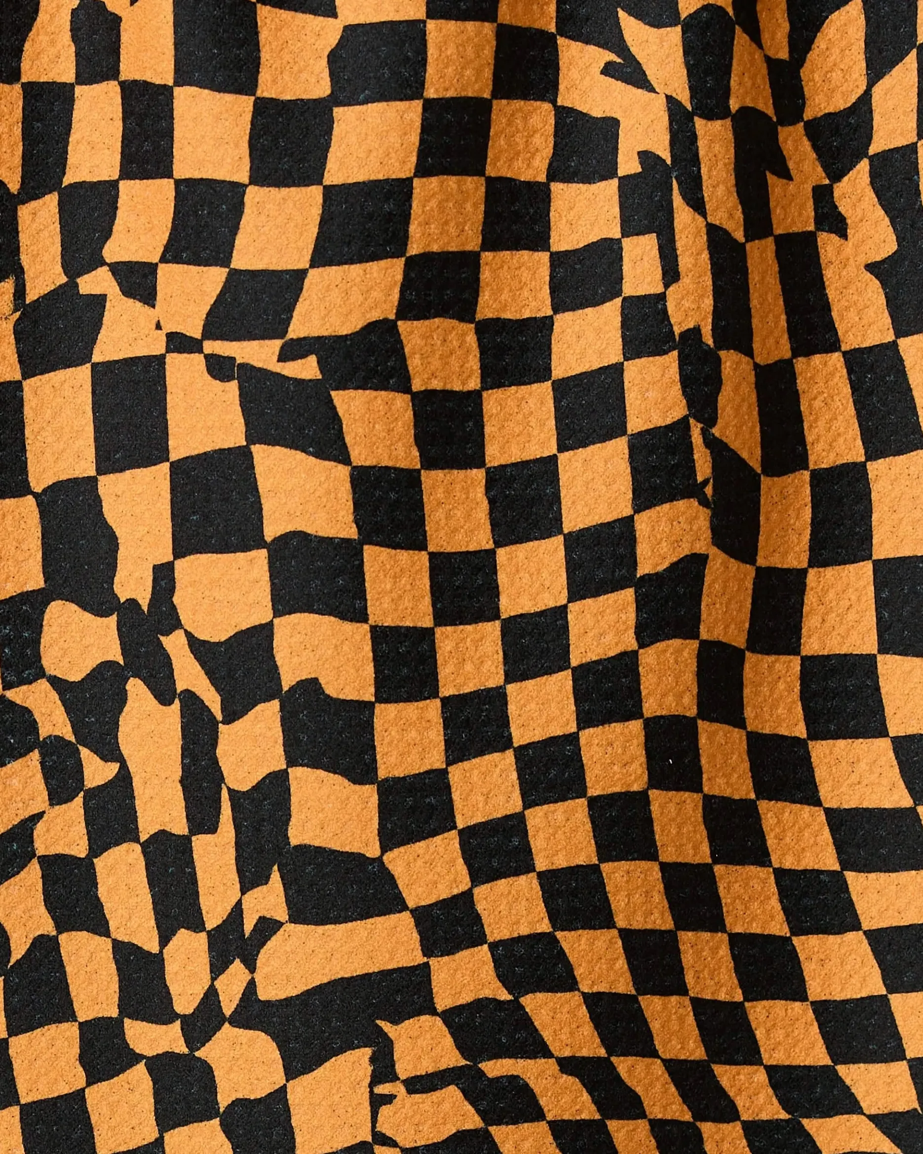 GEOMETRY Glitchy Check Orange Bar Towel