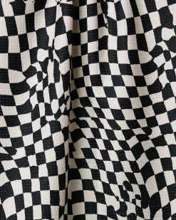 GEOMETRY Glitchy Check Tea Towel