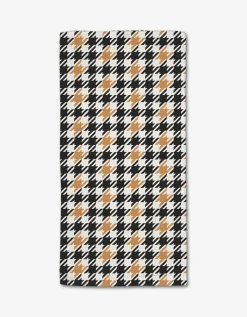 GEOMETRY Golden Houndstooth Bar Towel