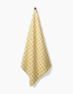 GEOMETRY Golden Plaid Luxe Bath Towel