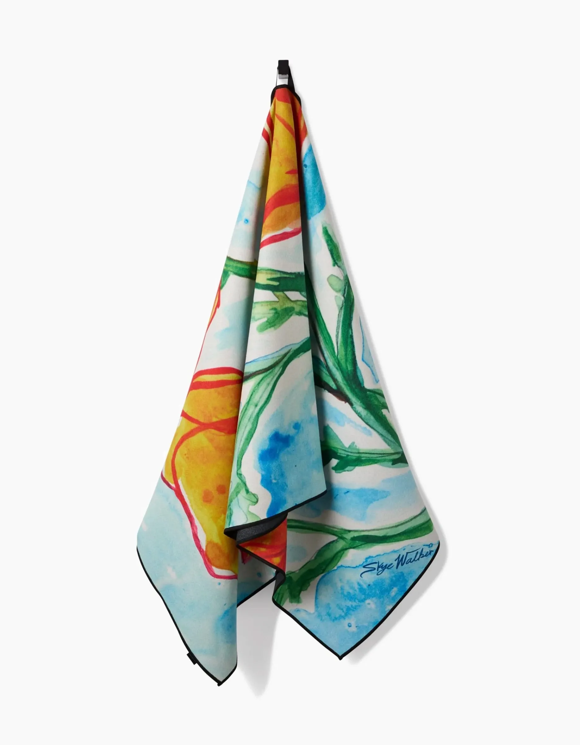 GEOMETRY Golden Poppy Flowers Beach Towel