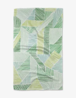 GEOMETRY Green Kites Tea Towel
