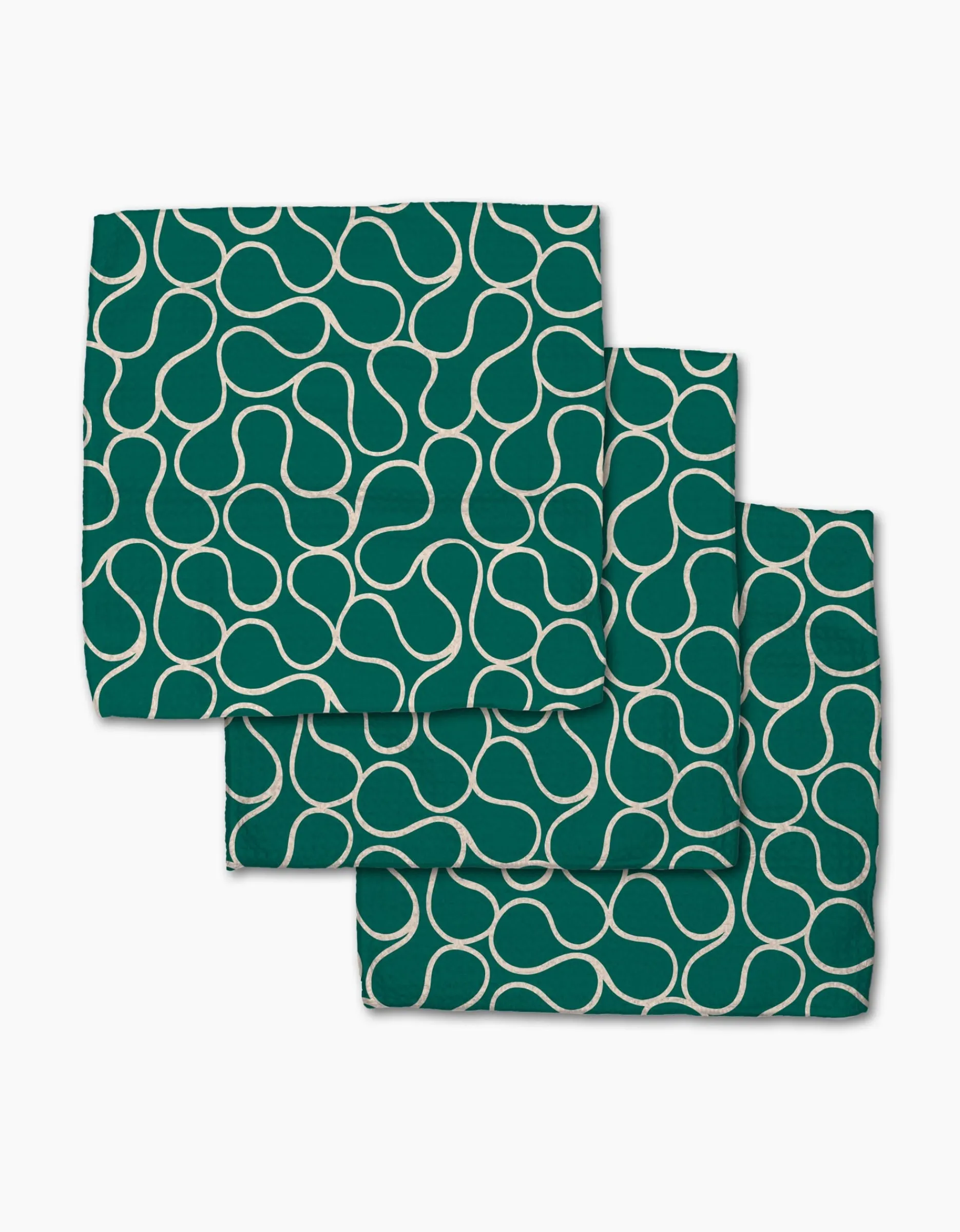 GEOMETRY Green Loops Dishcloth Set