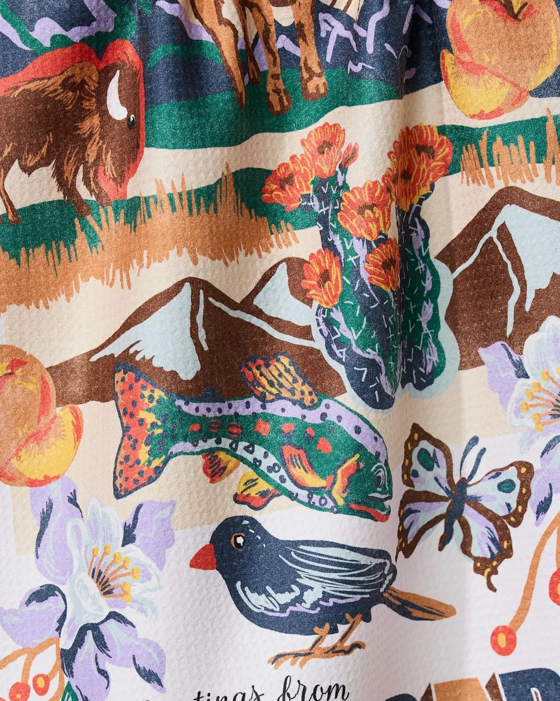 GEOMETRY Greetings From Colorado Tea Towel