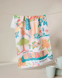 GEOMETRY Greetings From Georgia Tea Towel
