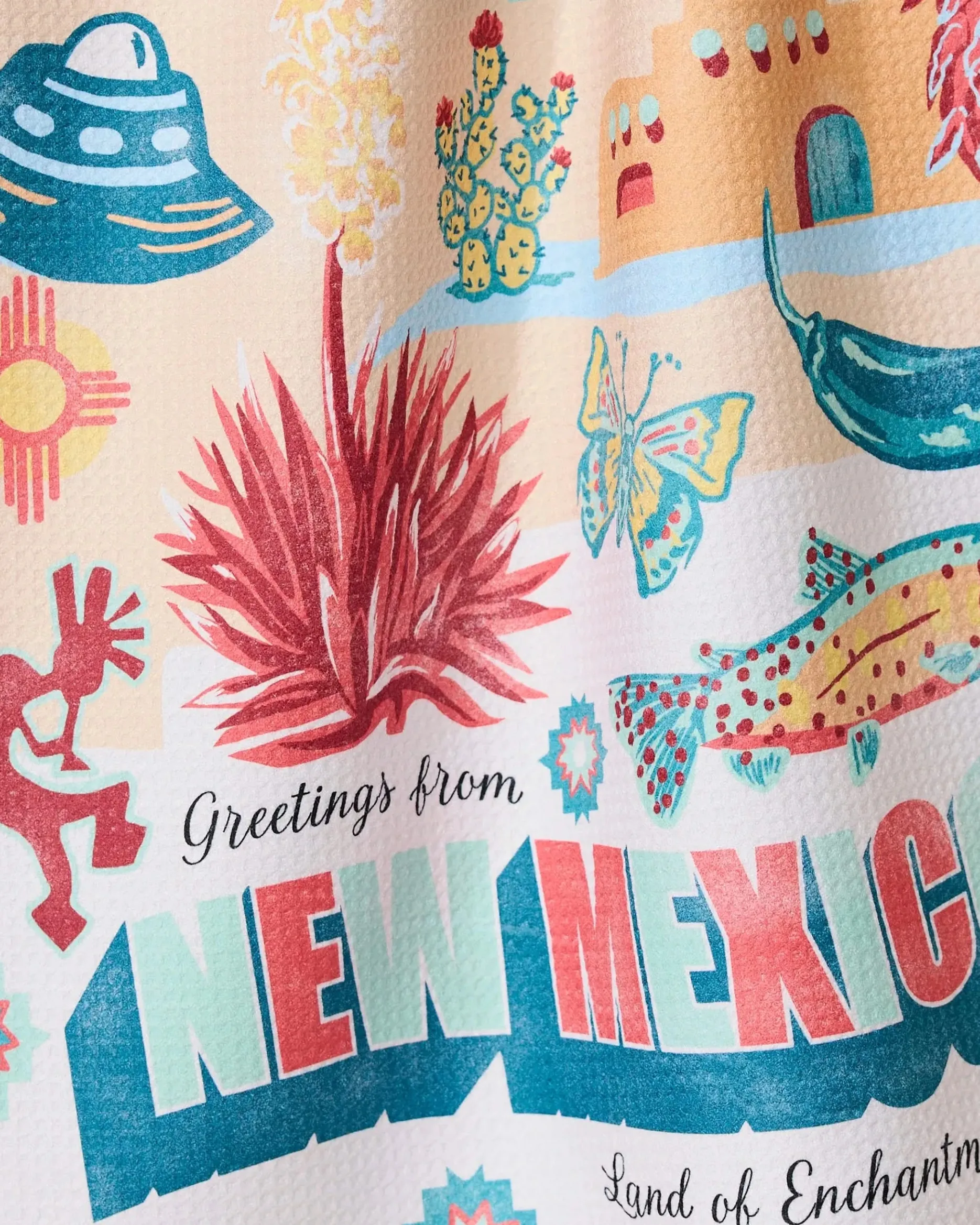 GEOMETRY Greetings From New Mexico Tea Towel