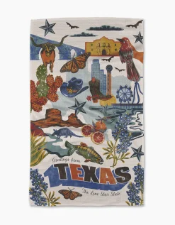 GEOMETRY Greetings From Texas Tea Towel