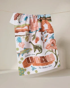 GEOMETRY Greetings From Utah Tea Towel