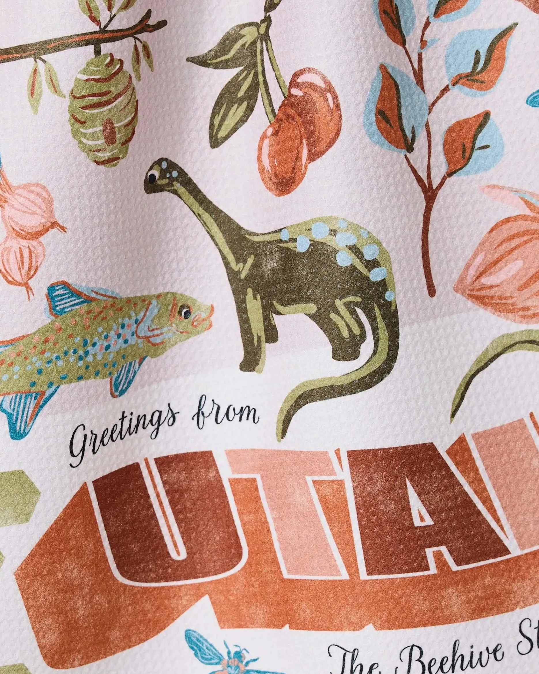 GEOMETRY Greetings From Utah Tea Towel
