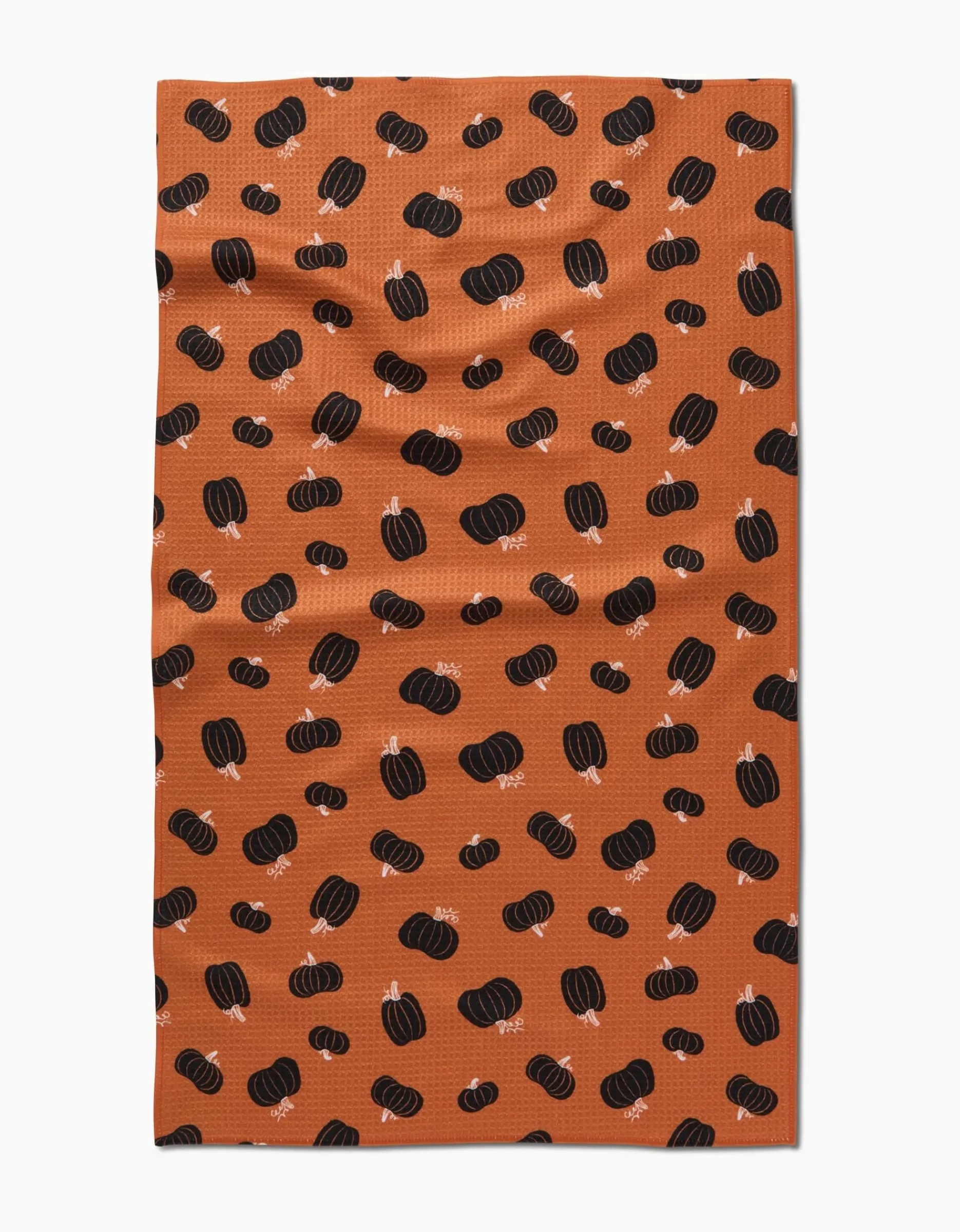 GEOMETRY Halloween Black Pumpkins Tea Towel