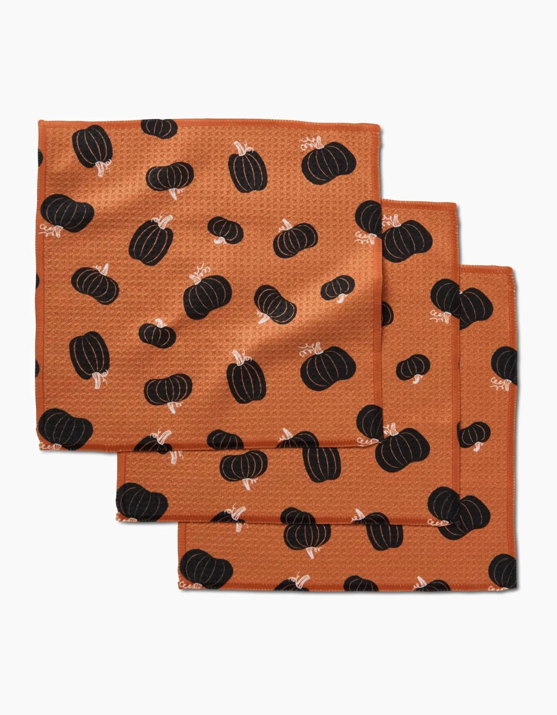 GEOMETRY Halloween Black Pumpkins Dishcloth Set