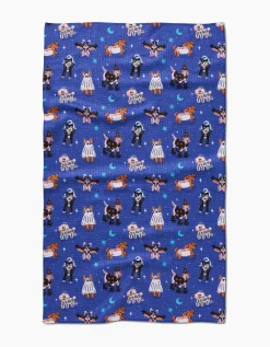 GEOMETRY Halloween Hounds Tea Towel