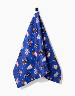 GEOMETRY Halloween Hounds Tea Towel