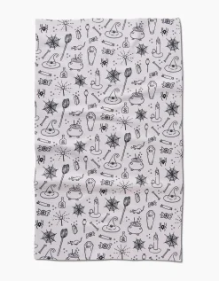 GEOMETRY Halloween Magic White Tea Towel