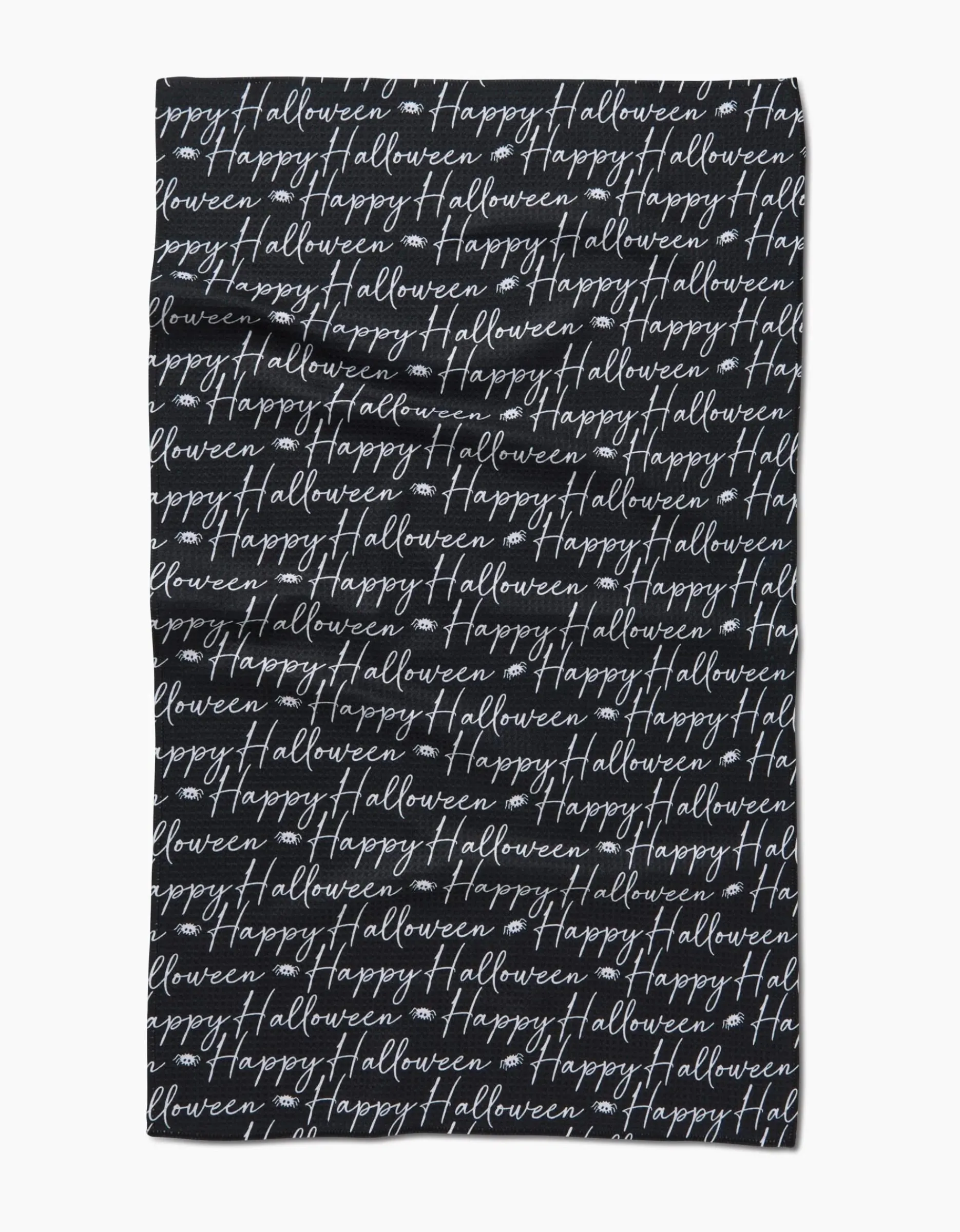 GEOMETRY Halloween Script Black Tea Towel
