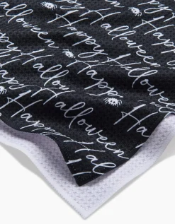 GEOMETRY Halloween Script Black Tea Towel