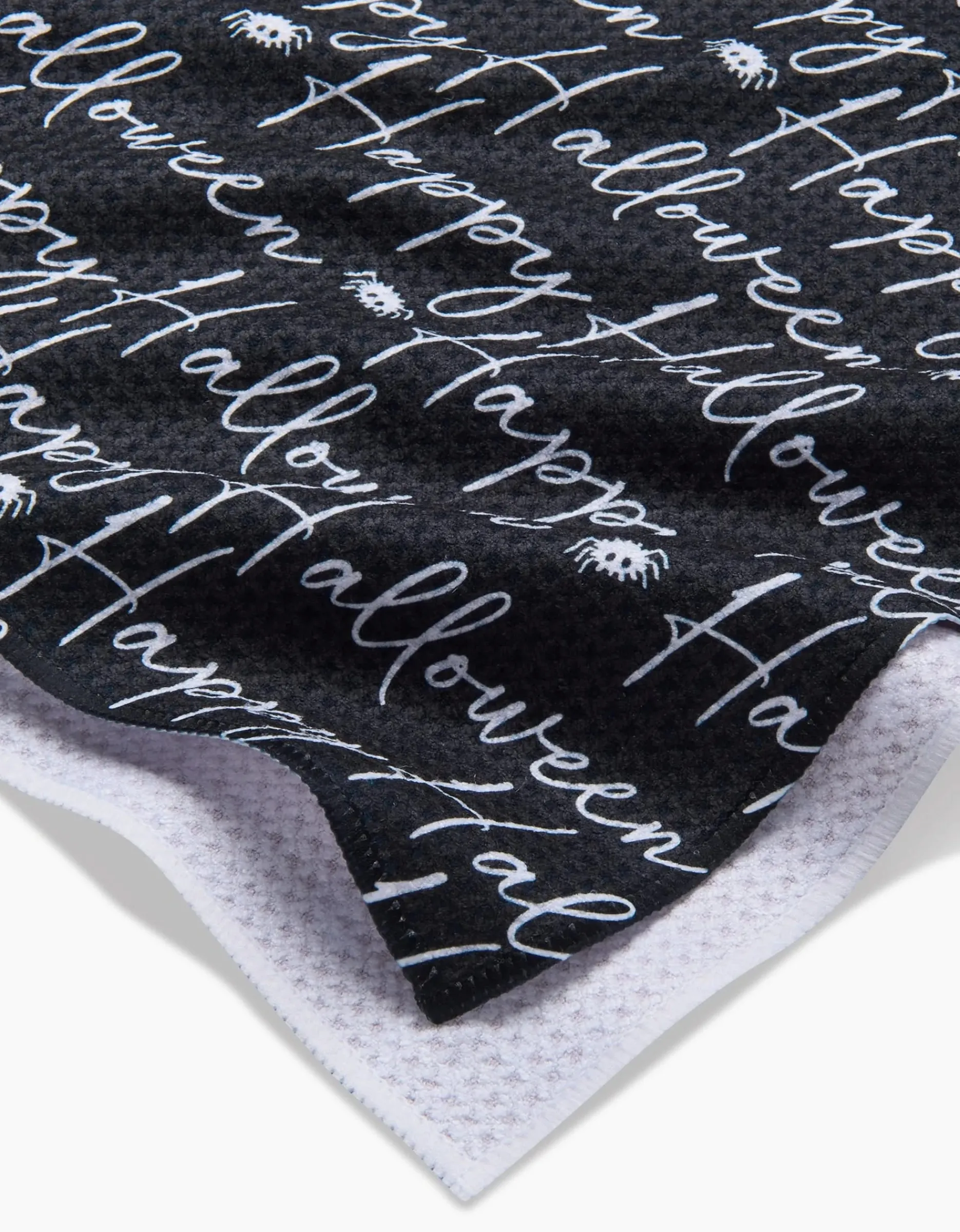 GEOMETRY Halloween Script Black Tea Towel