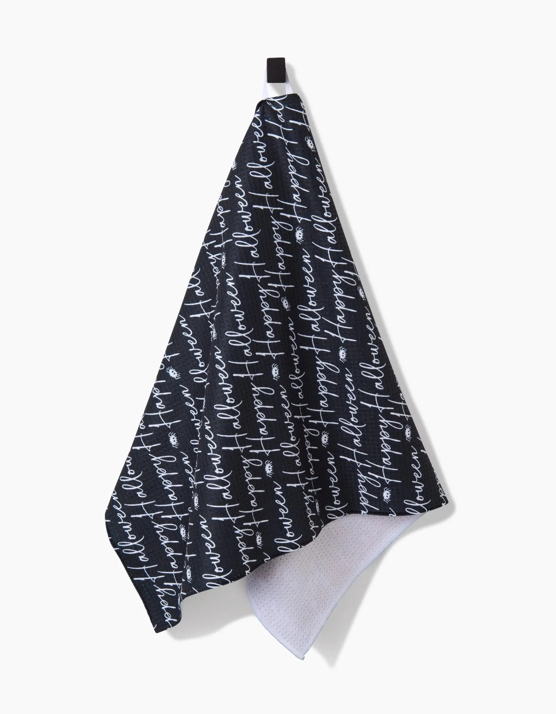 GEOMETRY Halloween Script Black Tea Towel