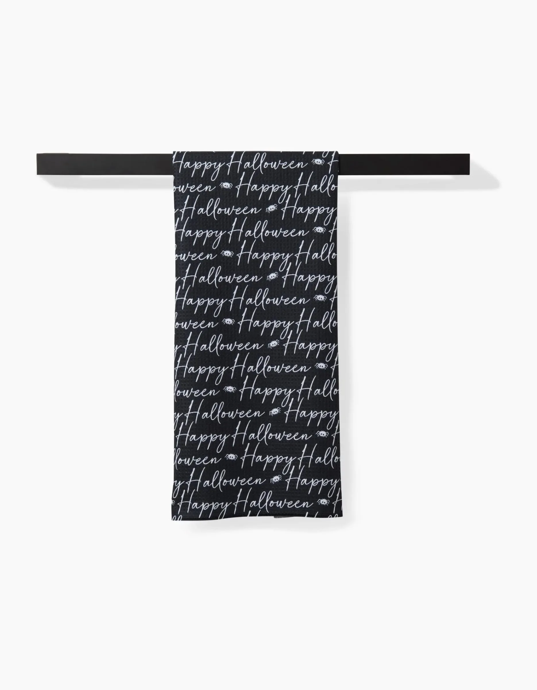 GEOMETRY Halloween Script Black Tea Towel