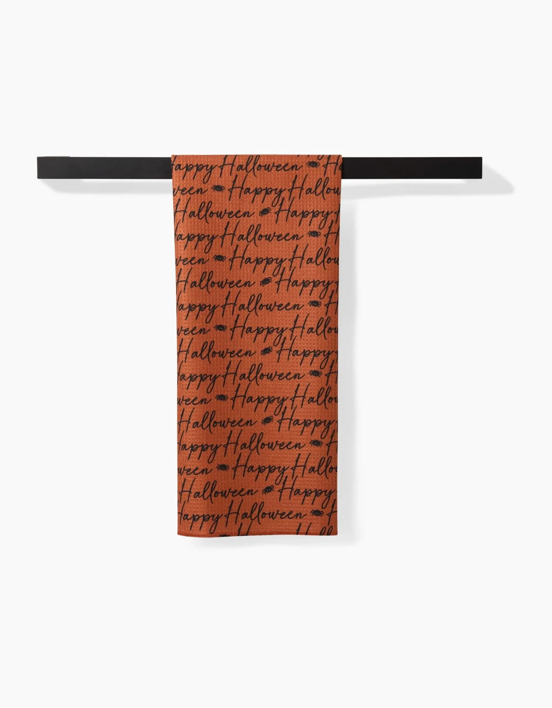GEOMETRY Halloween Script Orange Tea Towel