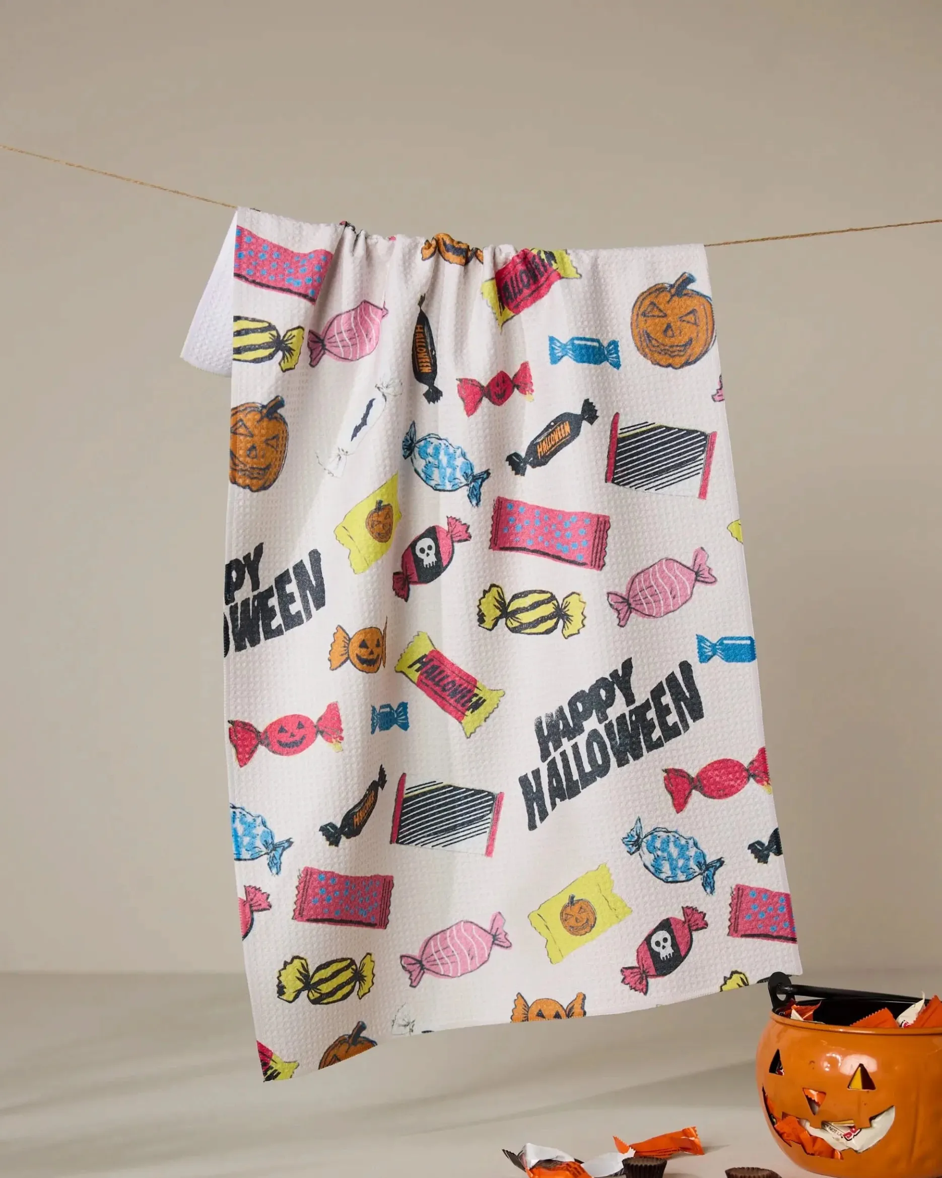 GEOMETRY Halloween Treats Tea Towel