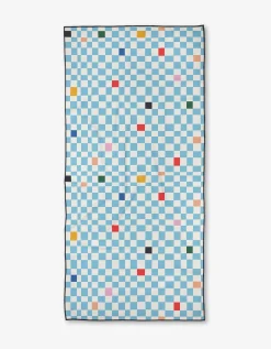 GEOMETRY Happy Check Beach Towel