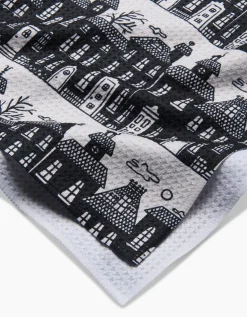 GEOMETRY Haunted House Alley Tea Towel