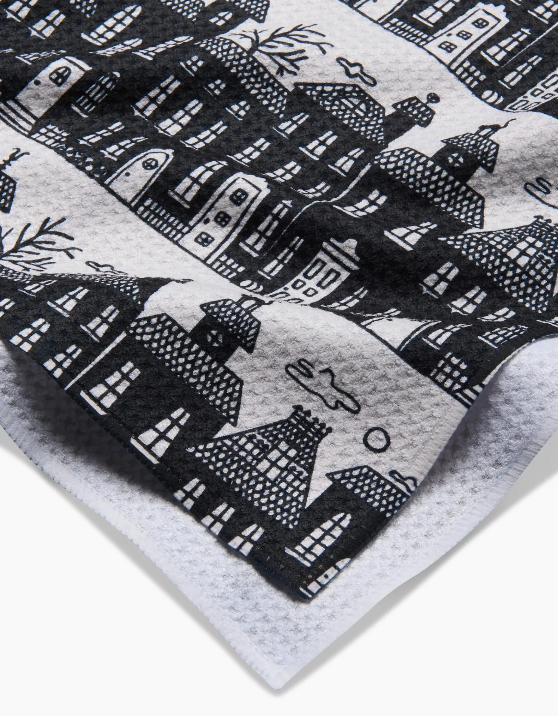 GEOMETRY Haunted House Alley Tea Towel