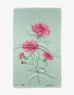 GEOMETRY January Carnation Tea Towel