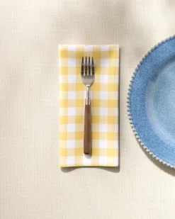 GEOMETRY Lemon Gingham Dinner Napkin Set