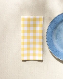 GEOMETRY Lemon Gingham Dinner Napkin Set